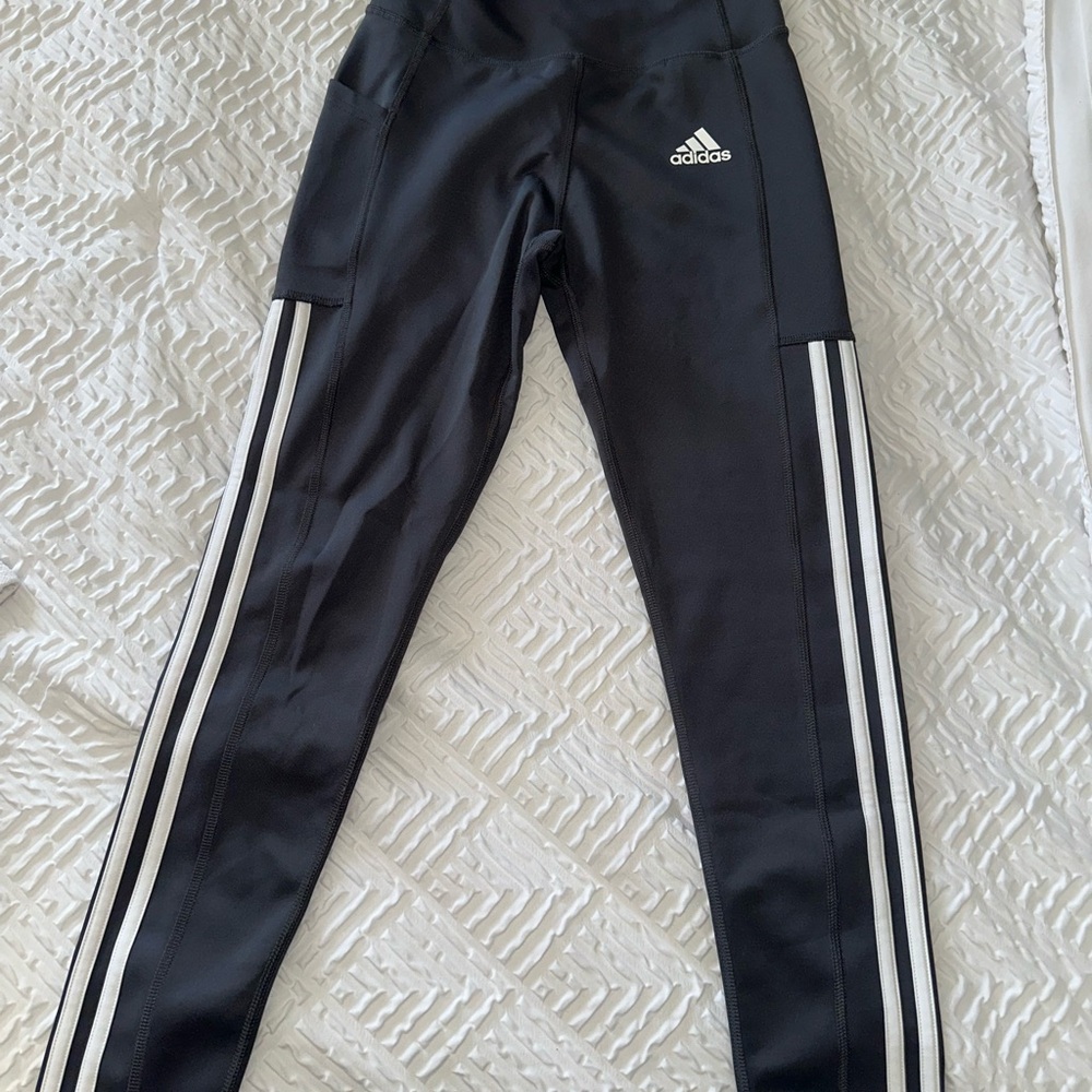 Adidas Women Black Joggers with White Stripes - Picture 6 of 7